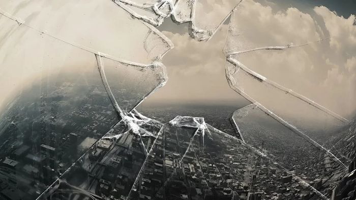 Hình nền vỡ màn hình phong cách tối giản